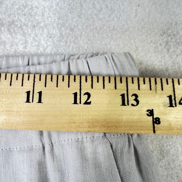 Babaton Aritzia Day Linen Pants Blue S Drawstring Waist Straight Leg Casual Crop - Picture 7 of 13